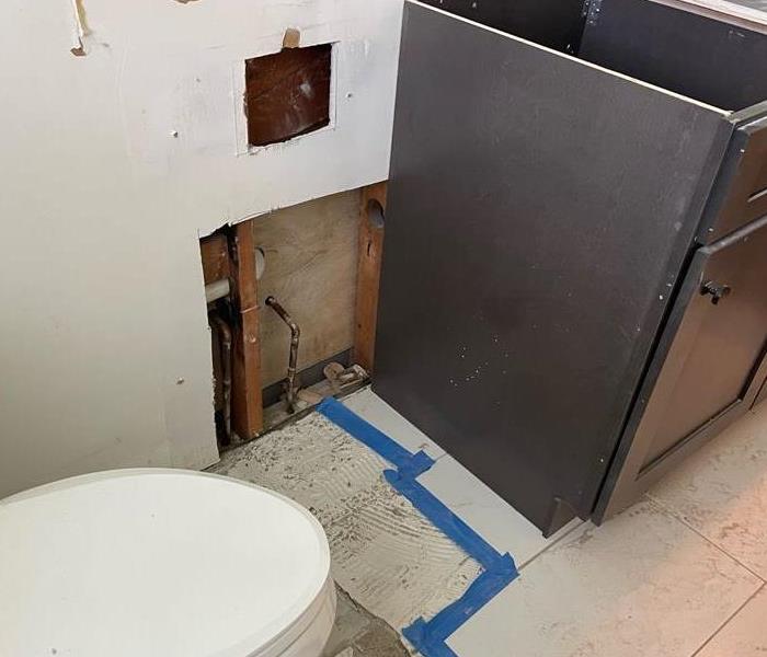 bathroom post mitigation work and demolition work
