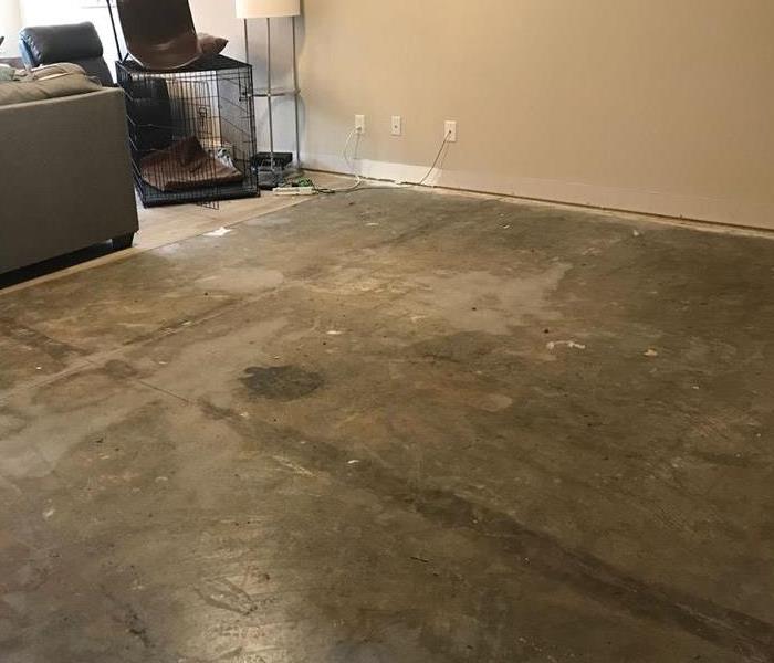 living room post water mitigation services