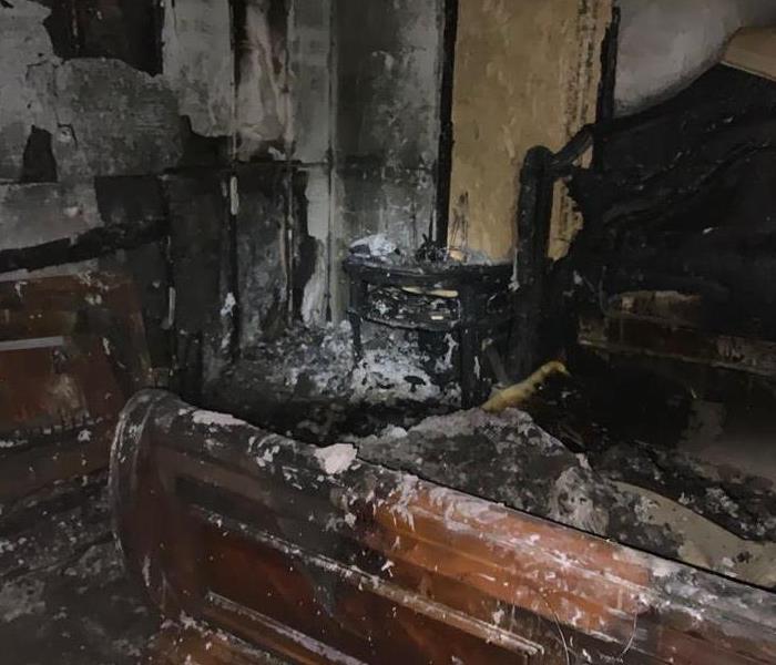 Room in family's home completely charred by fire